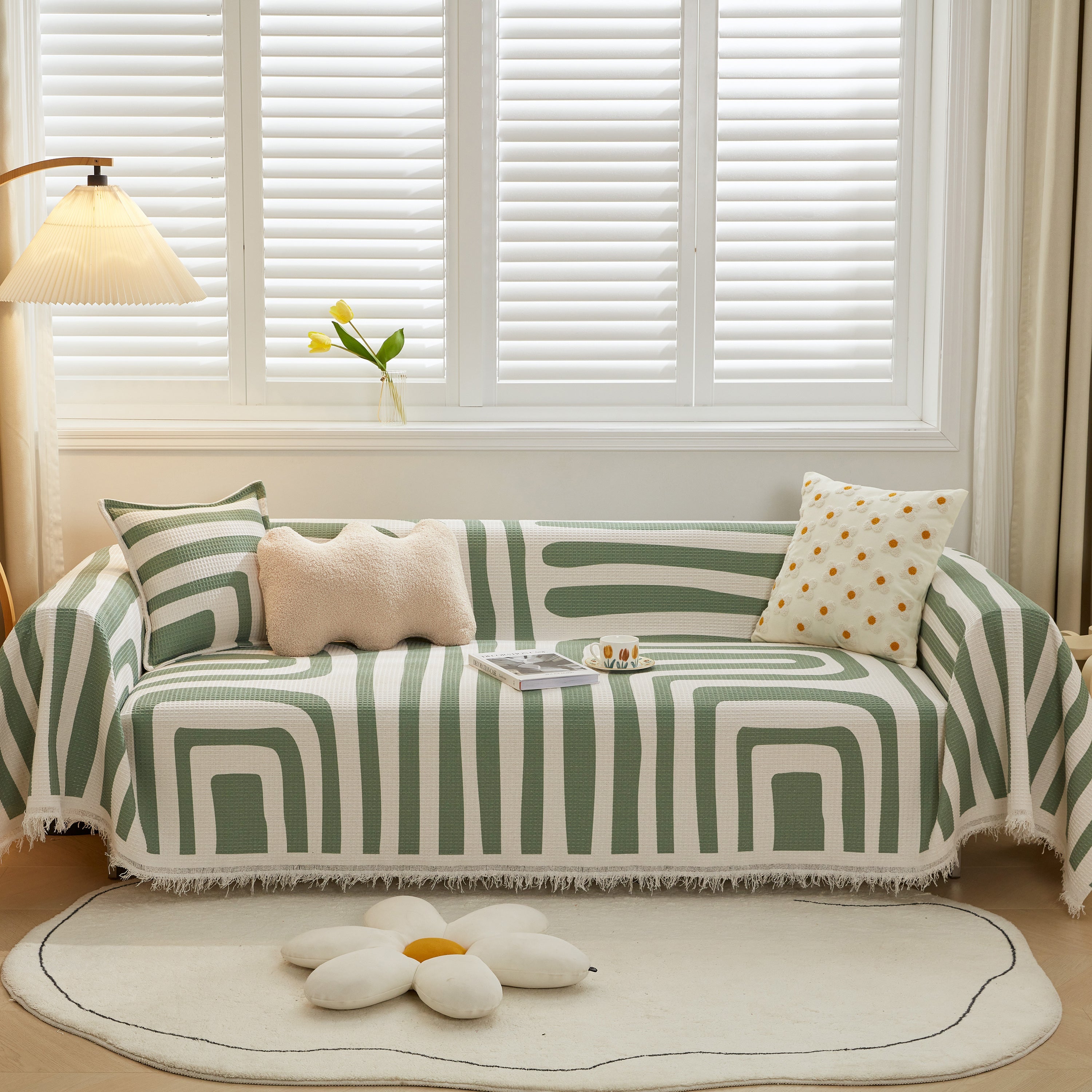 Furniture Covers for Pets, Waffle Lattice Fabric Sofa Throw, Couch Cover Blanket Throw