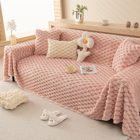 Thick Plush Faux Fur Couch Cover Blanket Warm Fuzzy Blanket Couch Protector for Winter