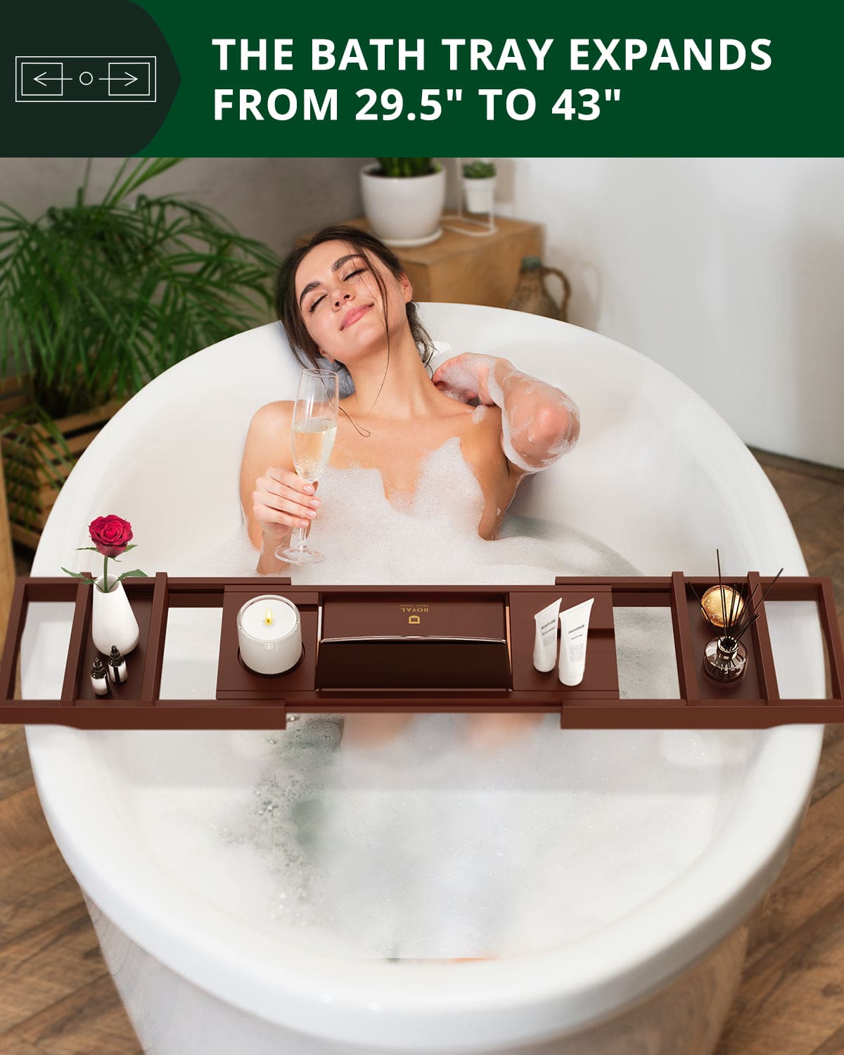 Bathtub Caddy Tray, Brown