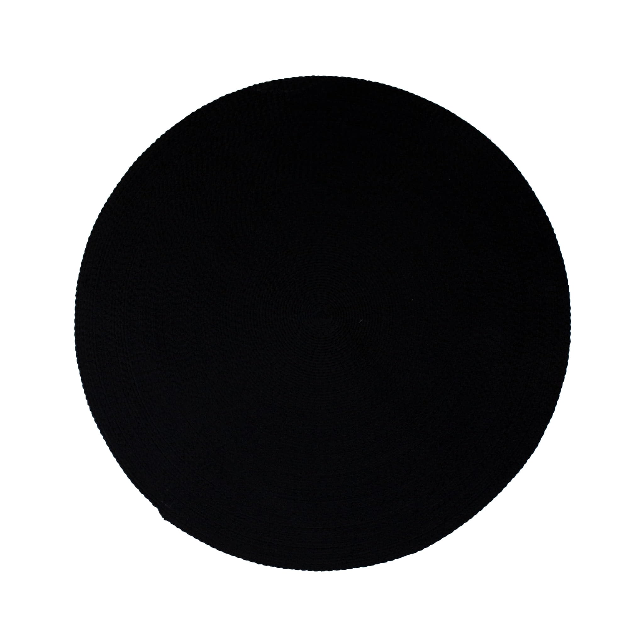 Black Braided Rug - Reversible Solid Constrution - Indoor Outdoor