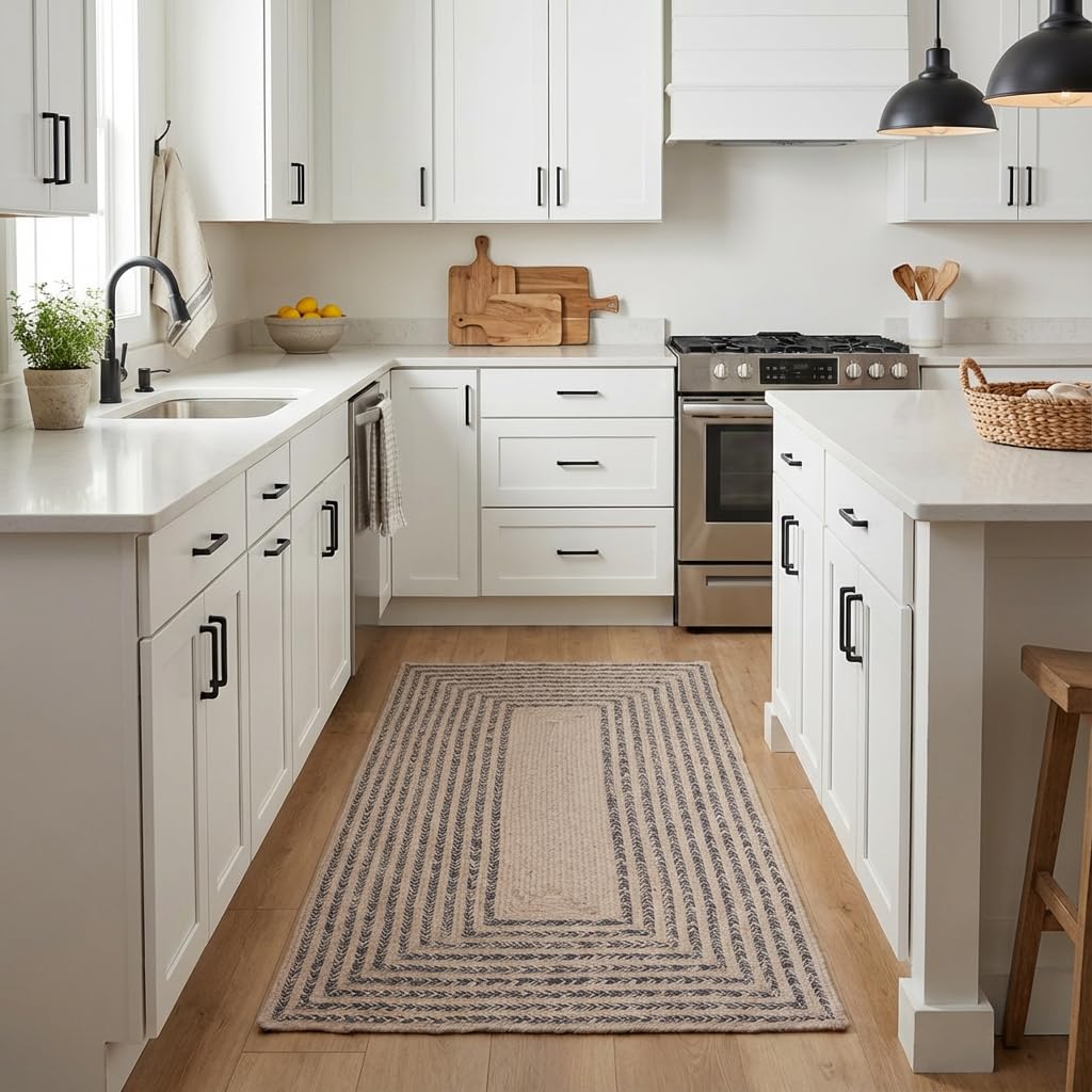 Raleigh Charcoal Cotton Braided Rug 2' X 4' #shape_Rectangle