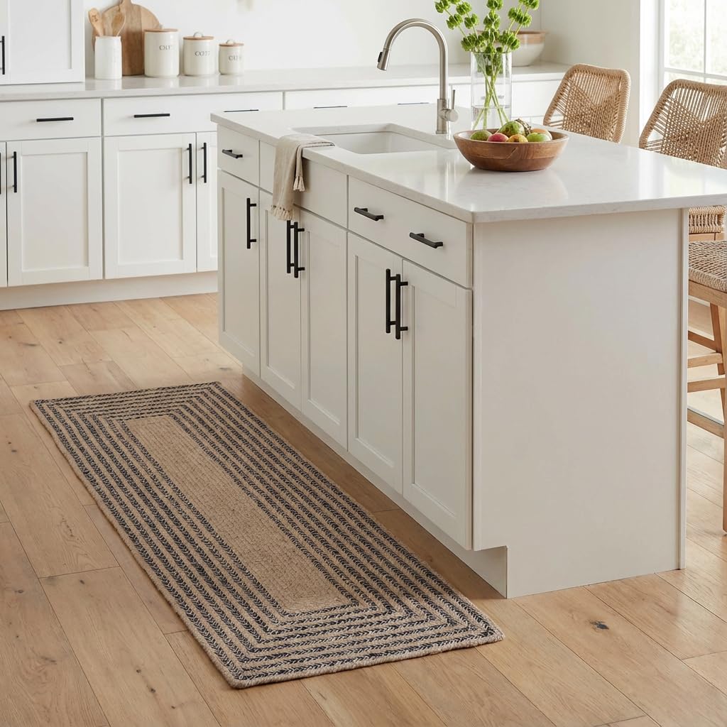 Raleigh Navy Cotton Braided Rug 2' X 4' #shape_Rectangle