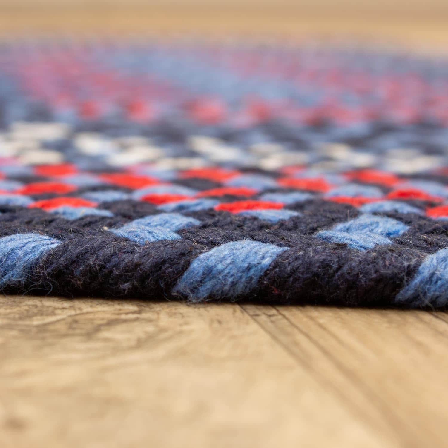 Blue Charming Braided Rug for Farmhouse Living Rooms and Bedroom