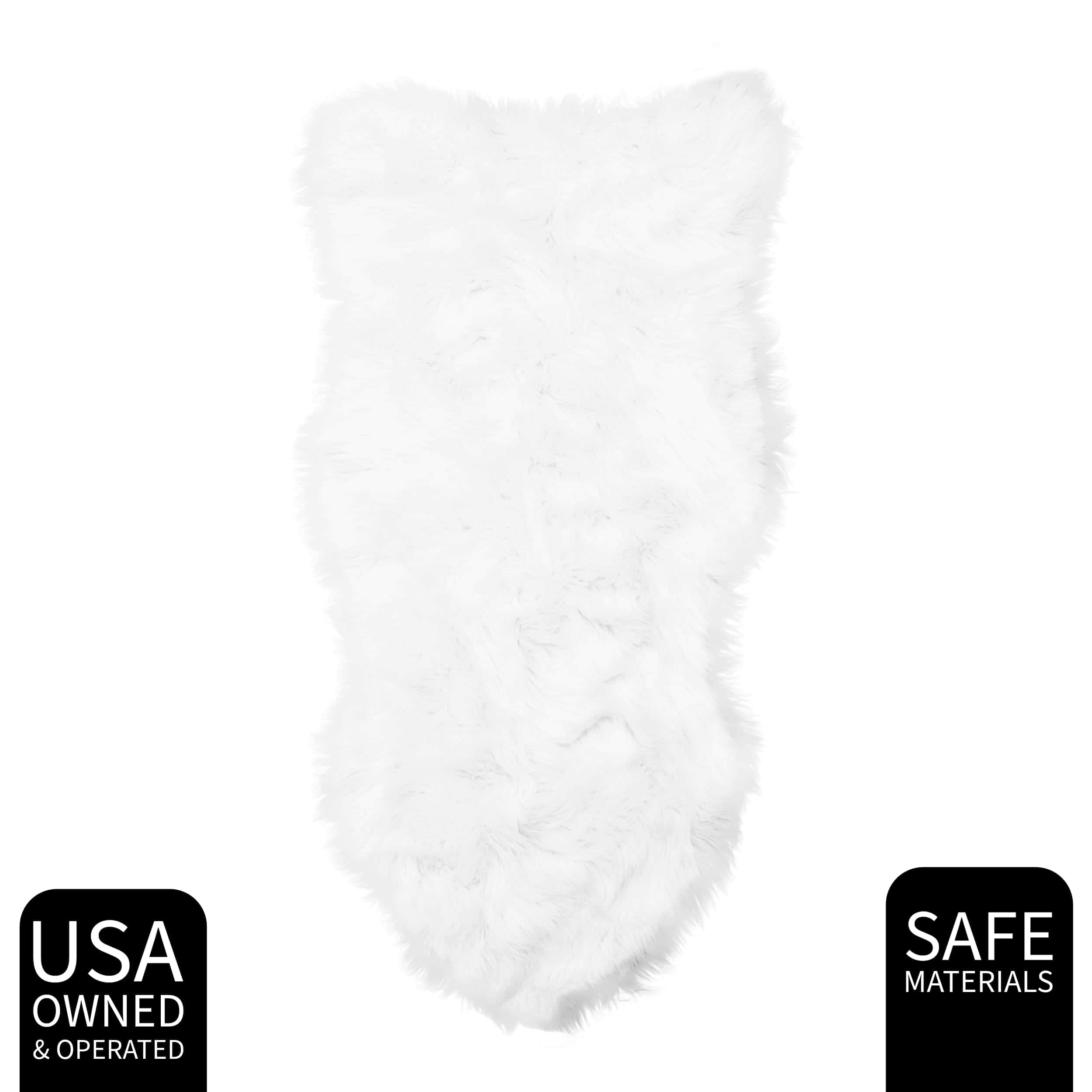 Ivory Serene Faux Fur Solid Fake Sheepskin Rug