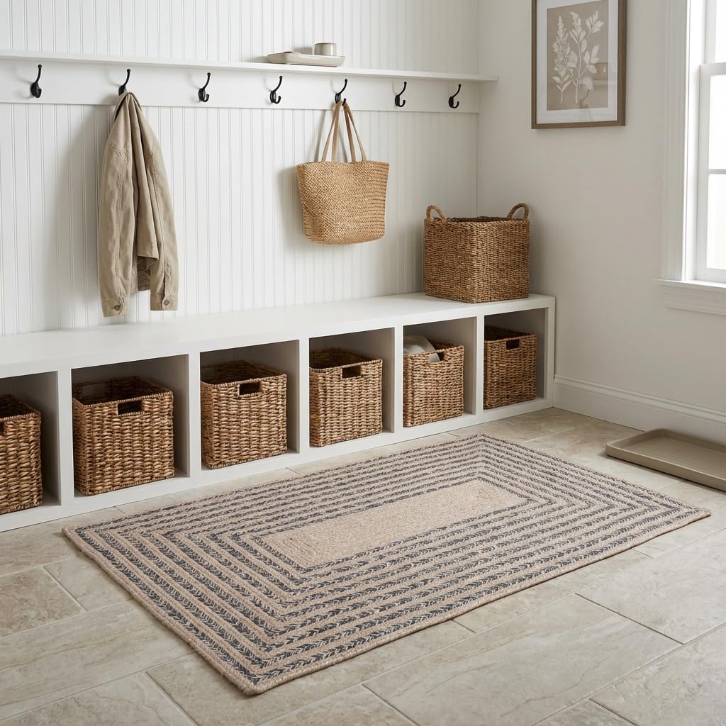 Raleigh Charcoal Cotton Braided Rug 3' X 5' #shape_Rectangle