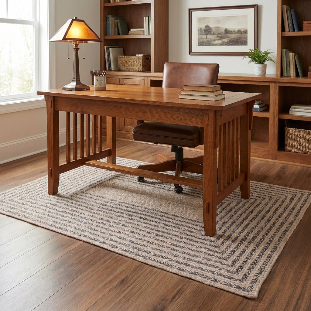 Raleigh Charcoal Cotton Braided Rug 4' x 6' #shape_Rectangle