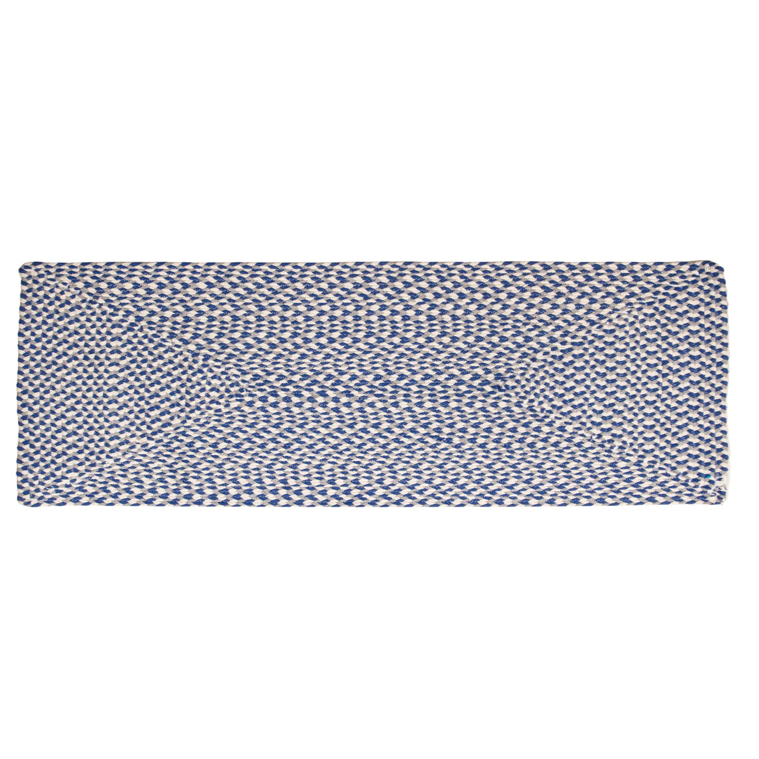 Blue, White, Gray Tri-Color Soft Cotton Braided Rug