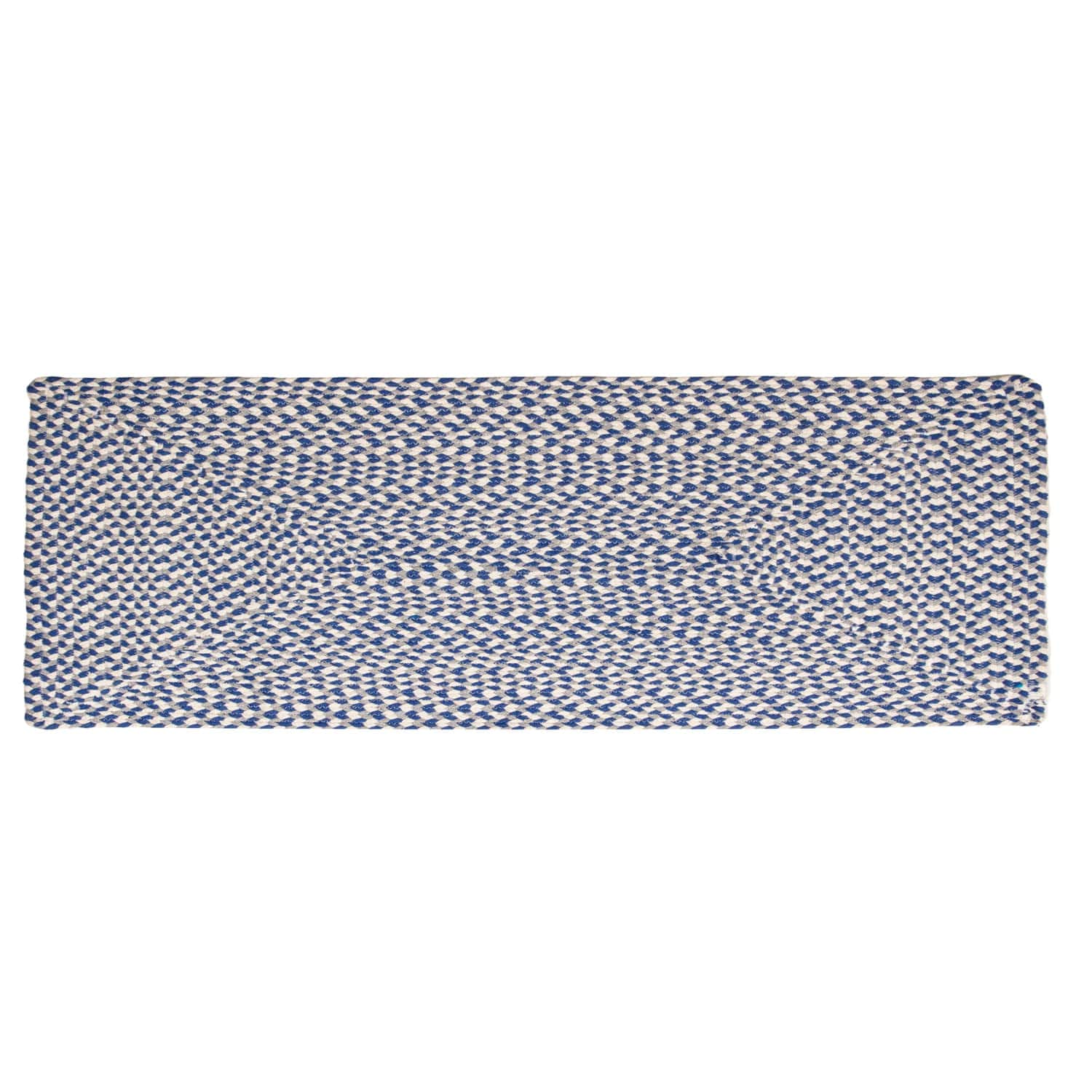 Blue, White, Gray Tri-Color Soft Cotton Braided Rug
