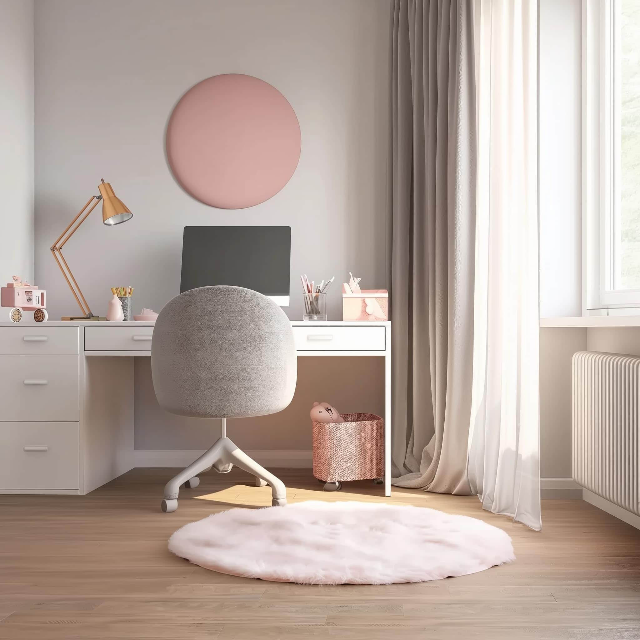 Light Pink Serene Faux Fur Solid Fake Sheepskin Rug