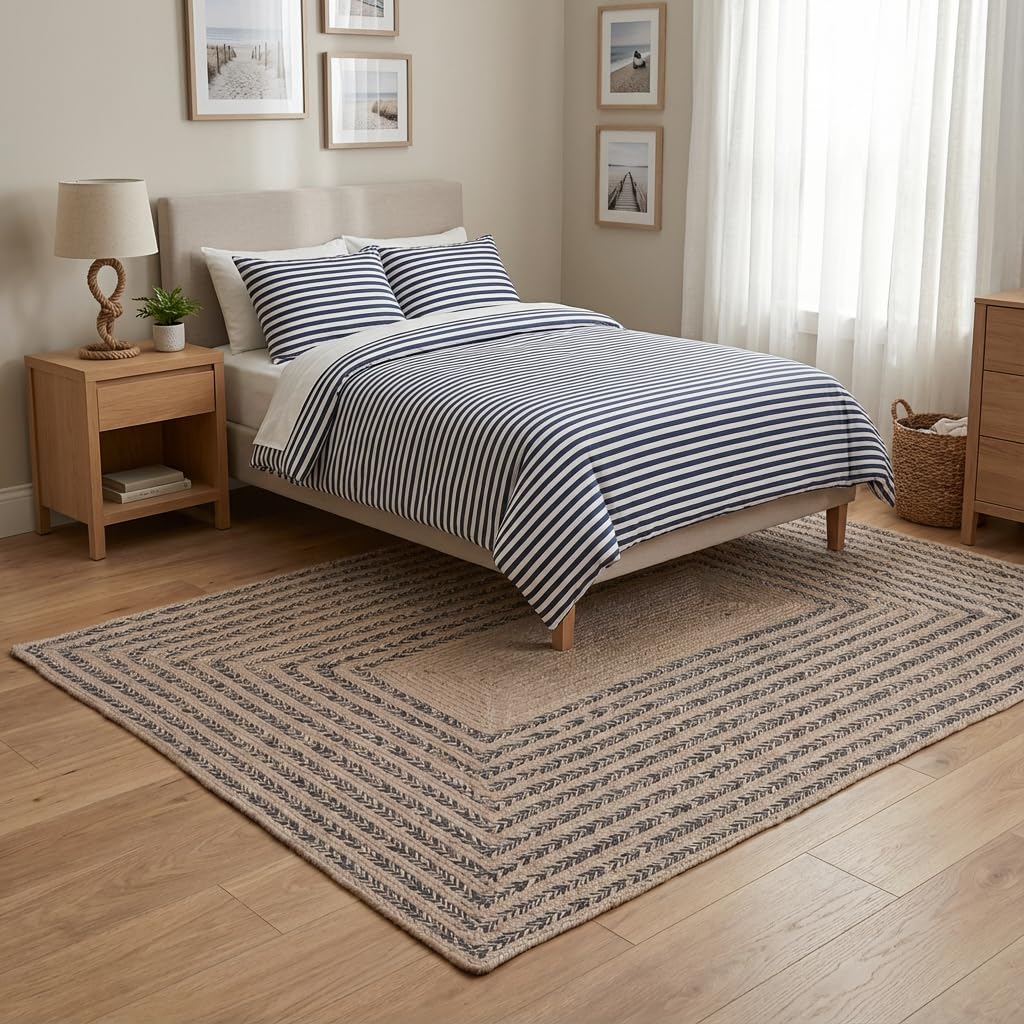 Raleigh Charcoal Cotton Braided Rug 5' x 7' #shape_Rectangle