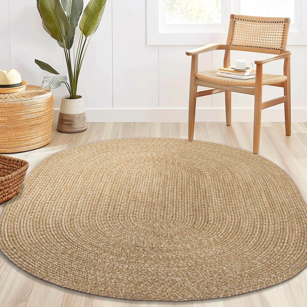 Brown Multicolor Indoour Outdoor Braided Kitchen Rug