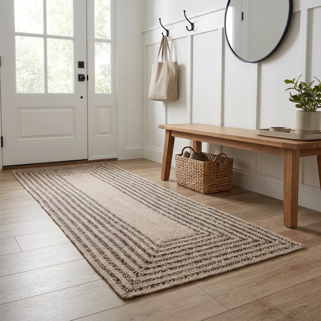 Raleigh Brown Cotton Braided Rug 2' X 4' #shape_Rectangle