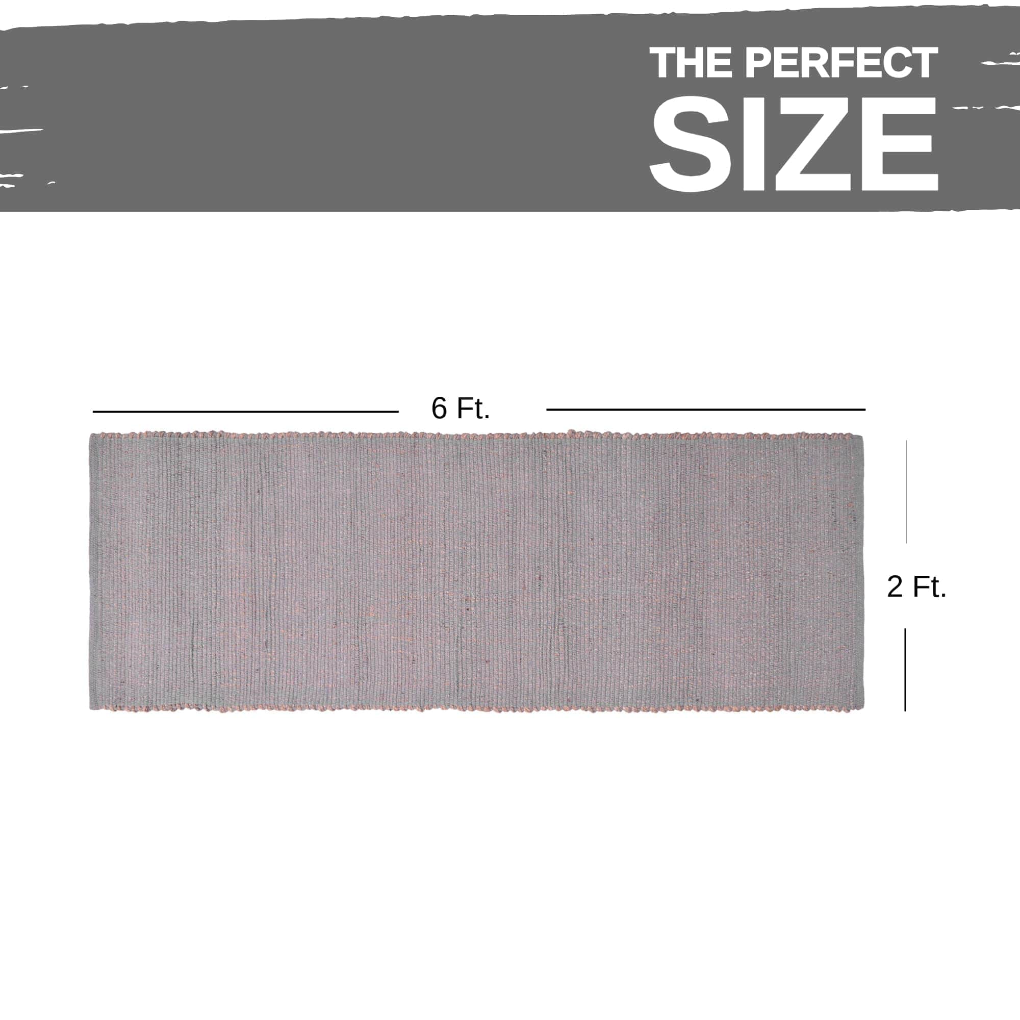 Light Gray Jute & Cotton Woven Rug - Simple Farmhouse Reversible Rug