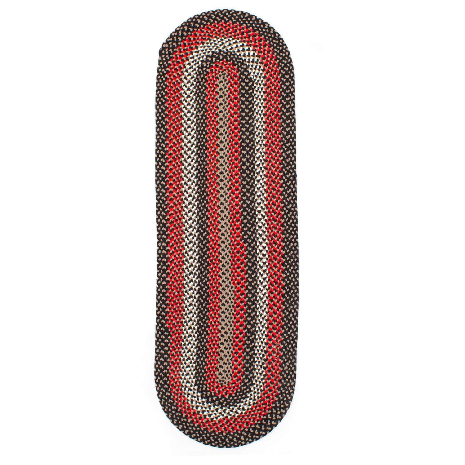 Black Charming Braided Rug for Farmhouse Living Rooms and Bedroom