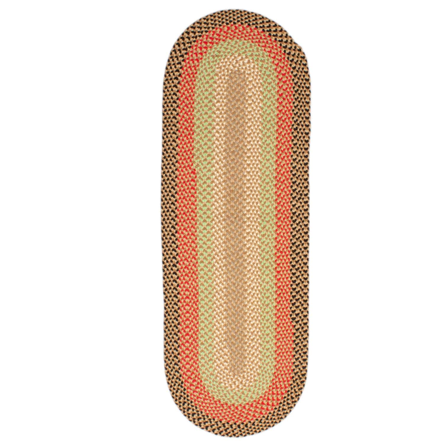 Earthtone Charming Braided Rug for Farmhouse Living Rooms and Bedroom