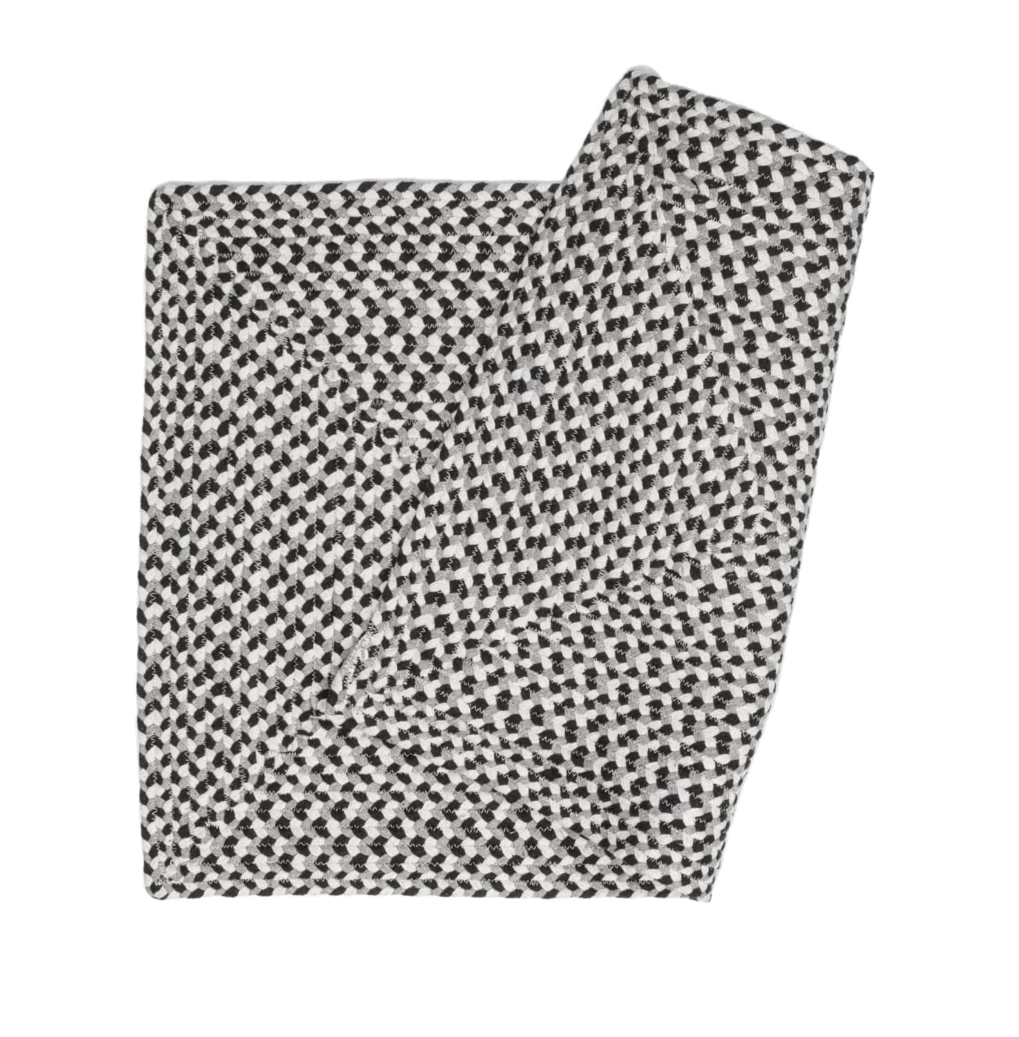 Black, White, Gray Tri-Color Soft Cotton Braided Rug