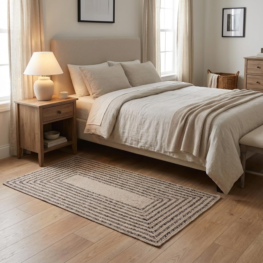 Raleigh Brown Cotton Braided Rug 3' X 5' #shape_Rectangle