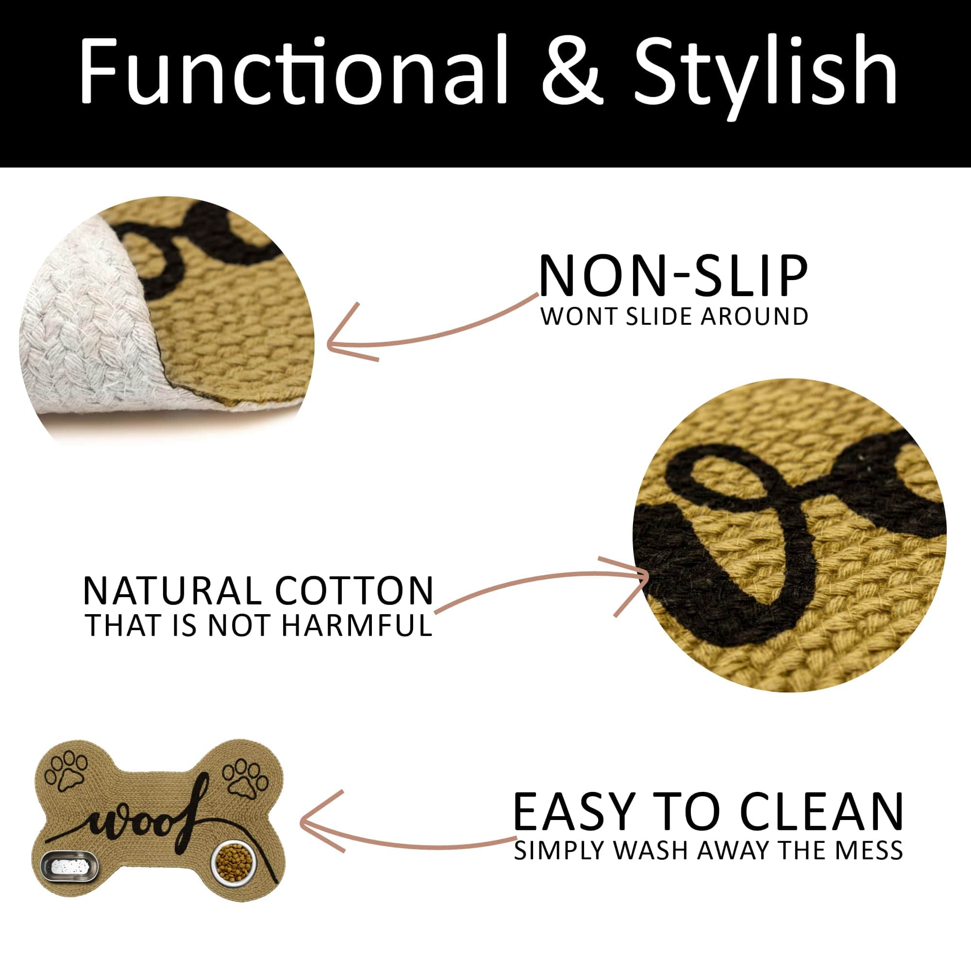 Grey Doggy Mat Small Food and Water Mat