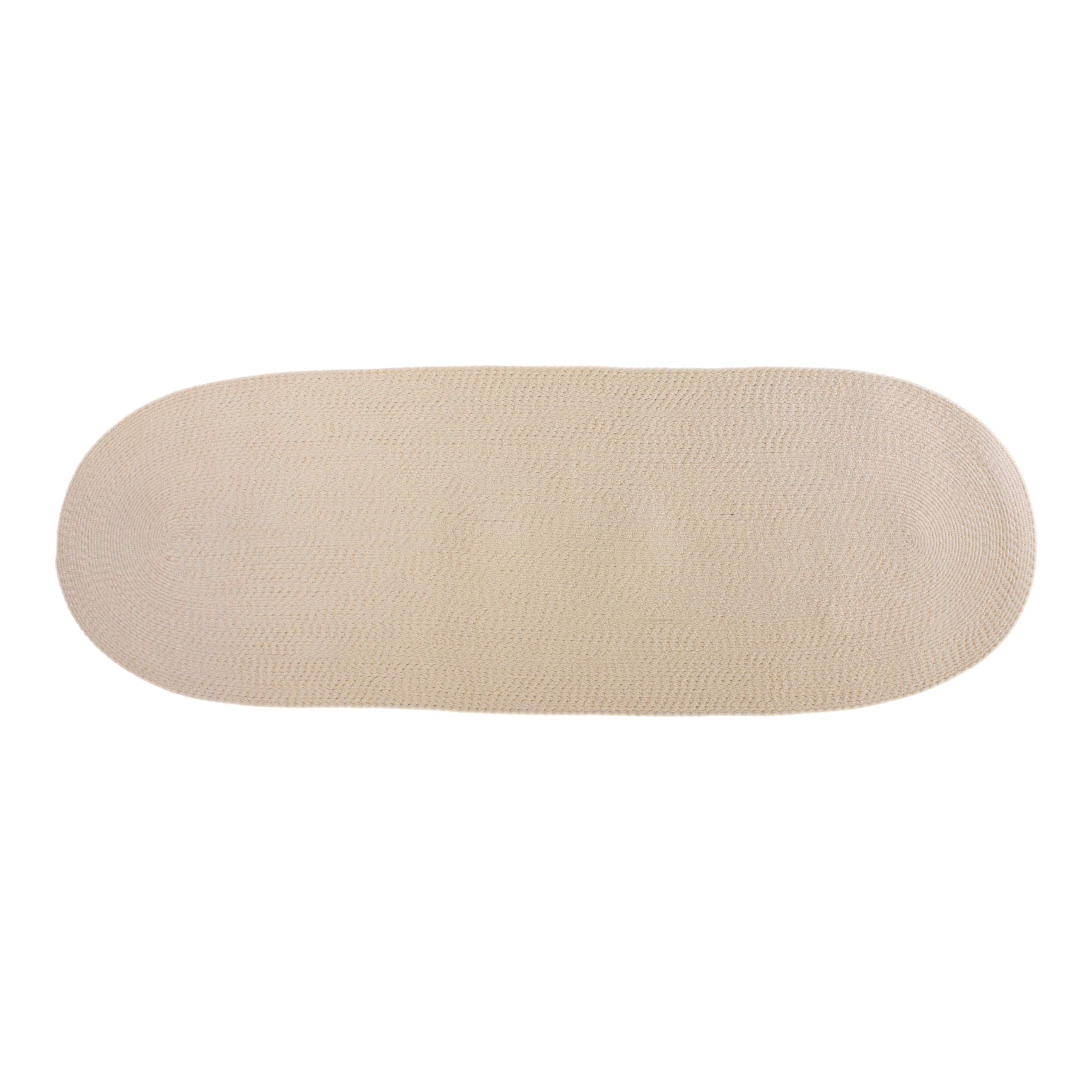 Beige Braided Rug - Reversible Solid Constrution - Indoor Outdoor