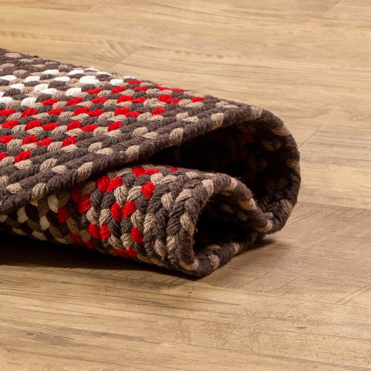 Brown Charming Braided Rug for Farmhouse Living Rooms and Bedroom
