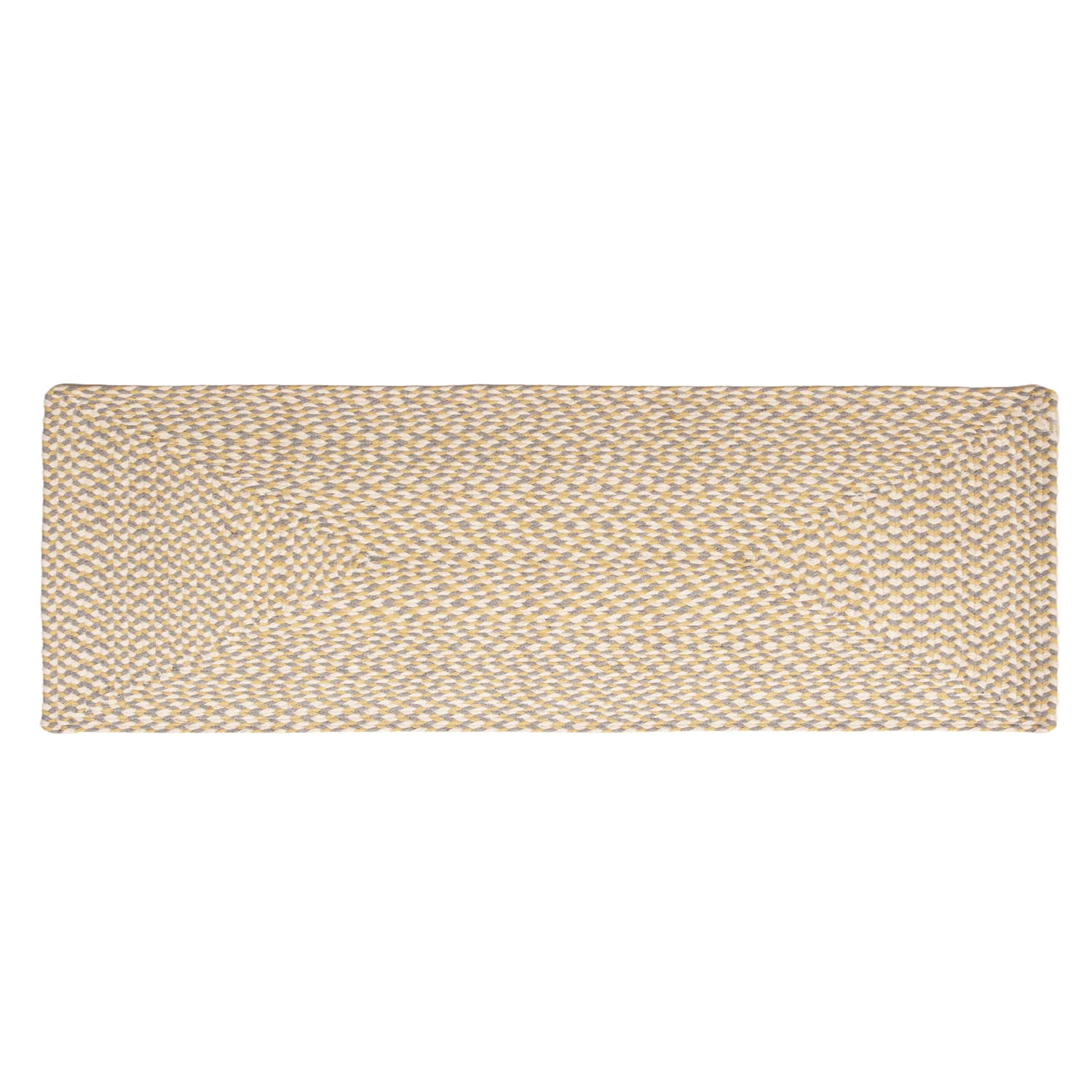 Yellow, White, Gray Tri-Color Soft Cotton Braided Rug