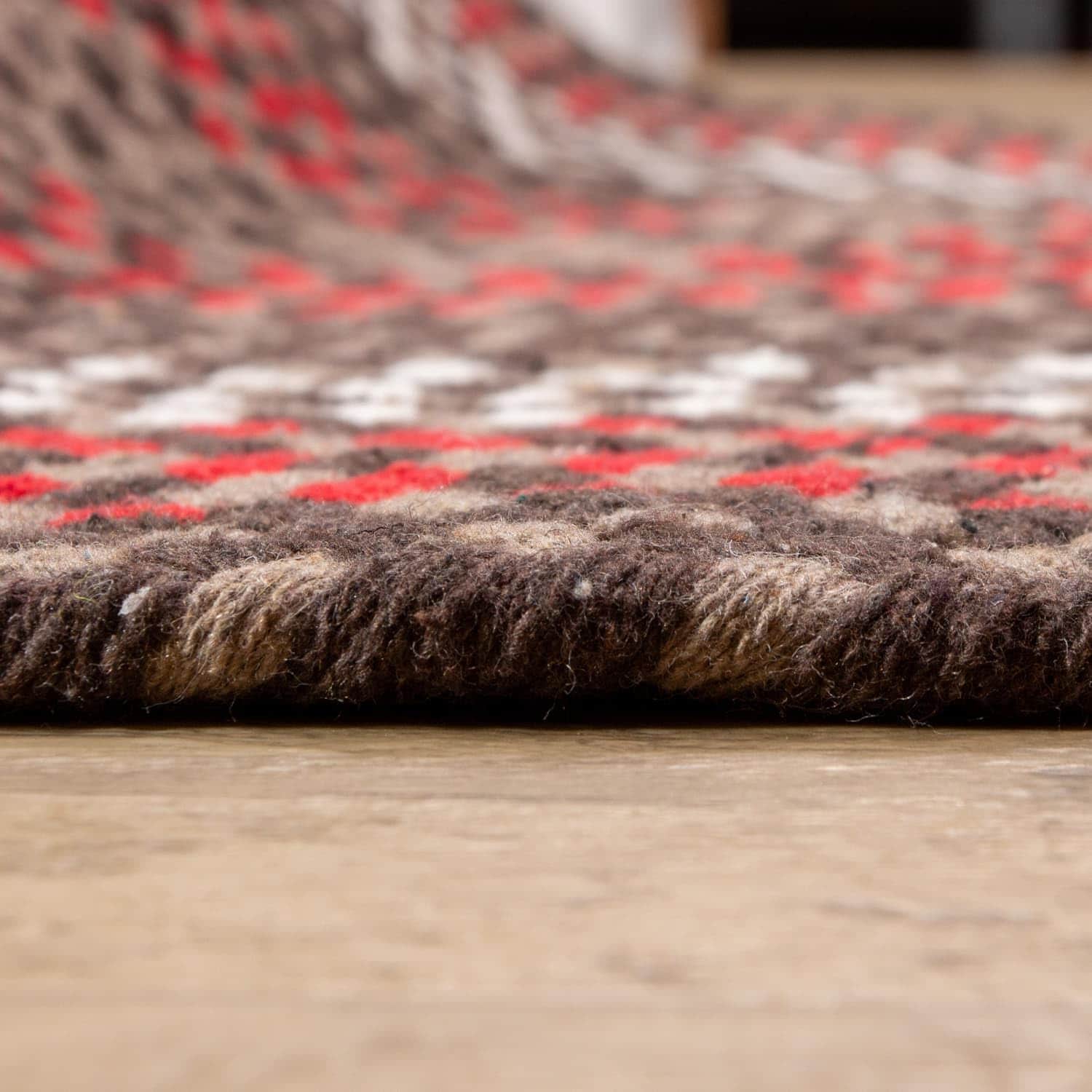 Brown Charming Braided Rug for Farmhouse Living Rooms and Bedroom