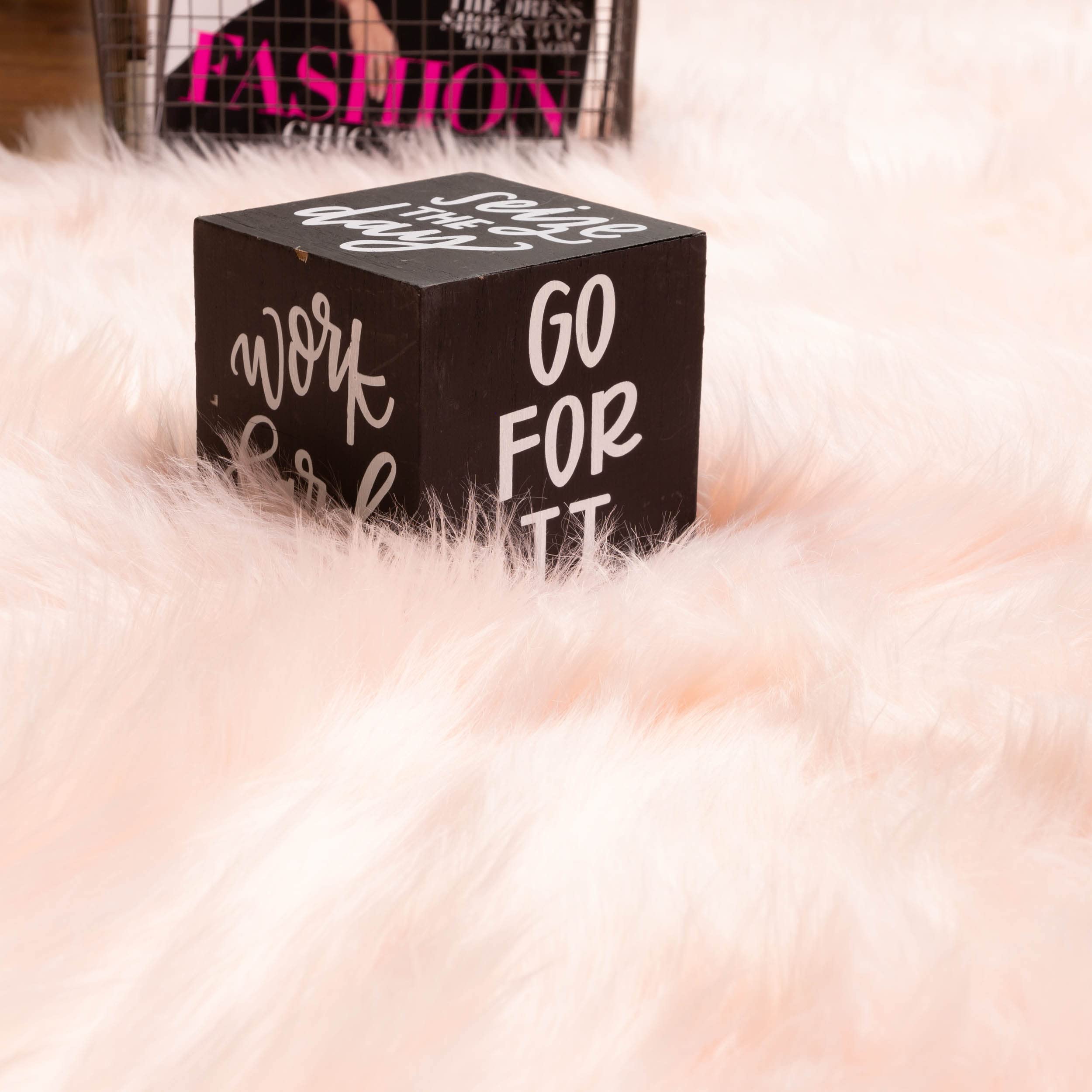 Light Pink Serene Faux Fur Solid Fake Sheepskin Rug