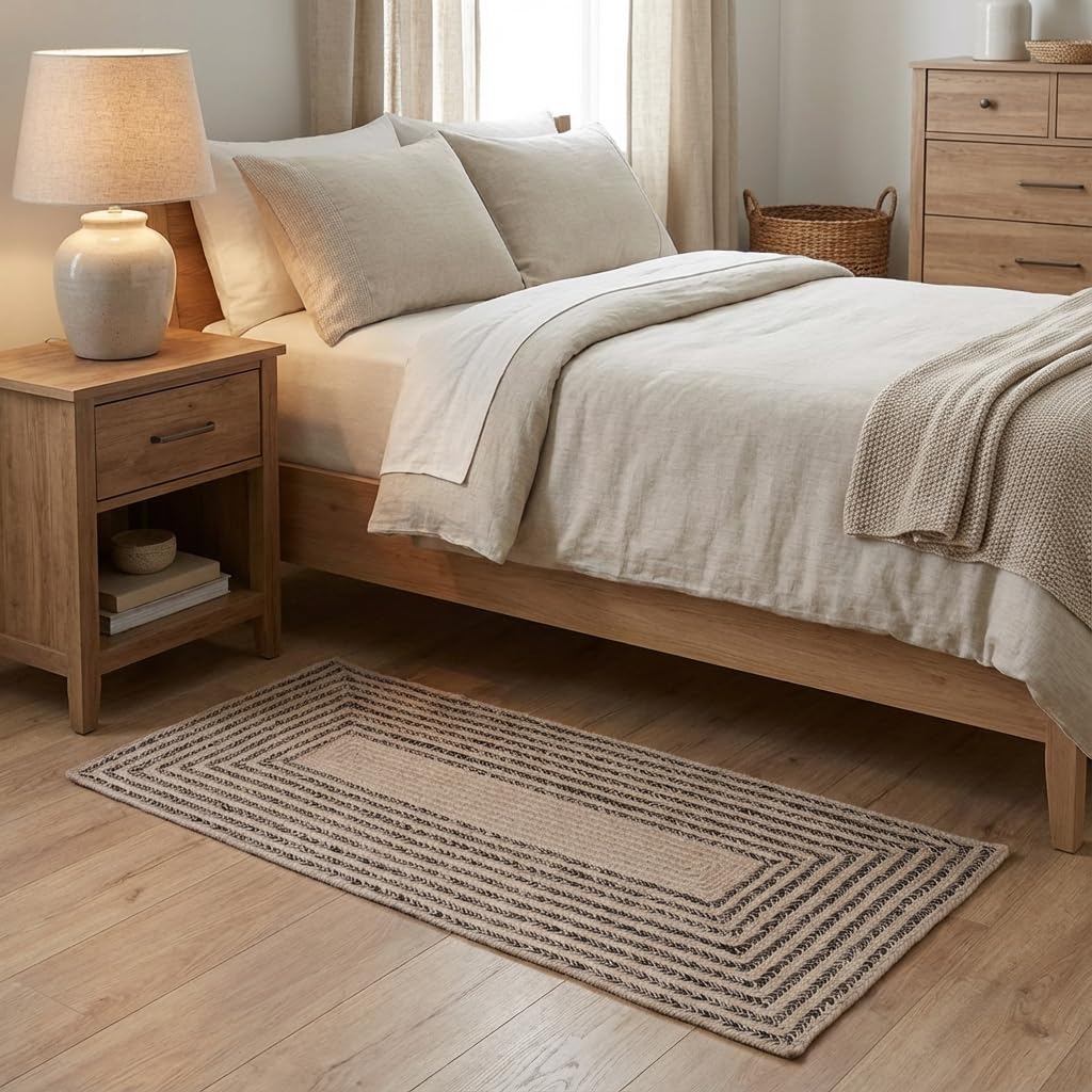 Raleigh Brown Cotton Braided Rug 2' X 4' #shape_Rectangle