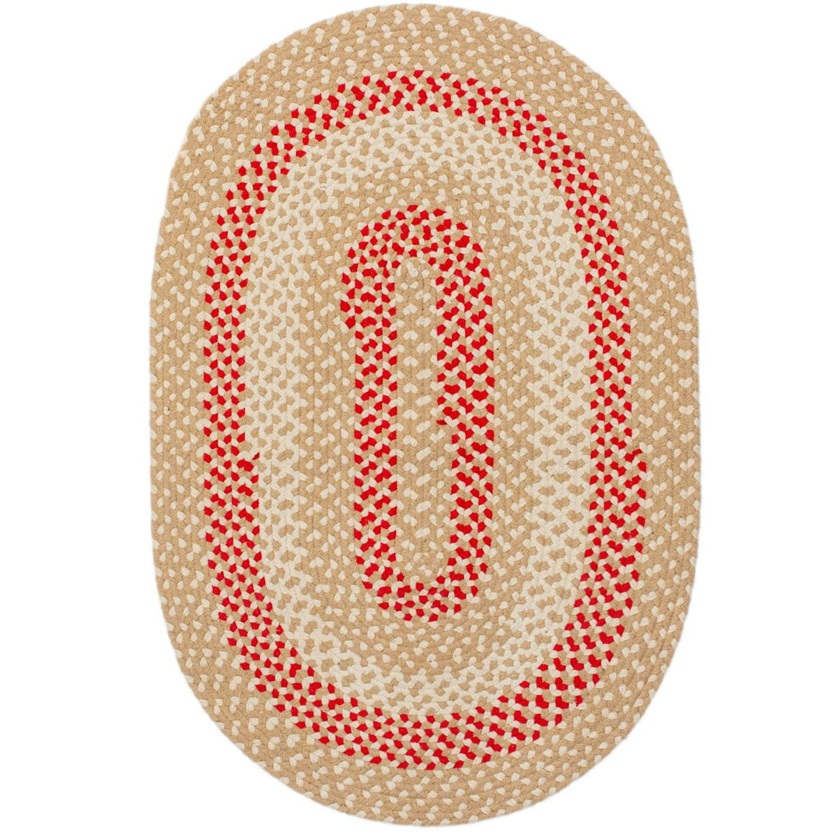 Beige Plymouth Collection braided rug 3' x 5' Oval #size_3' x 5' Oval