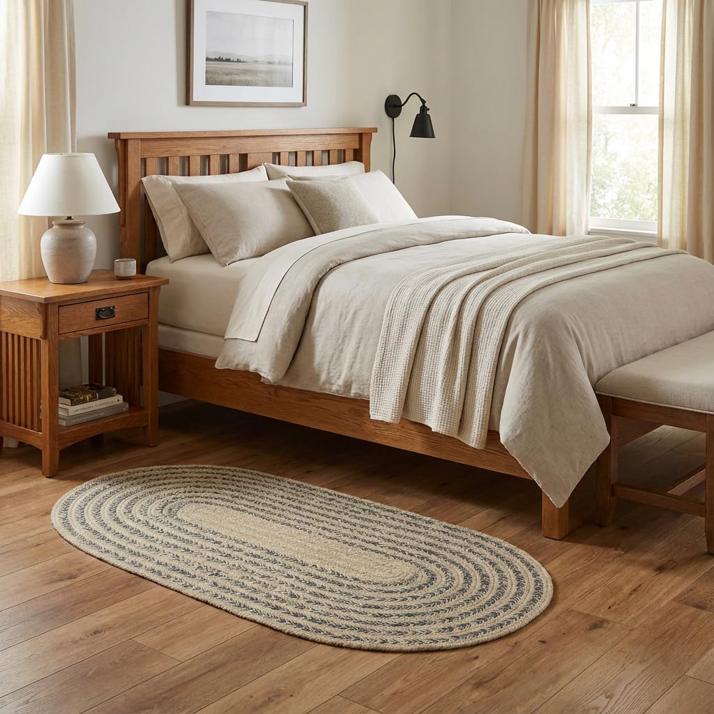 Raleigh Charcoal Cotton Braided Rug 2' X 4' #shape_Oval