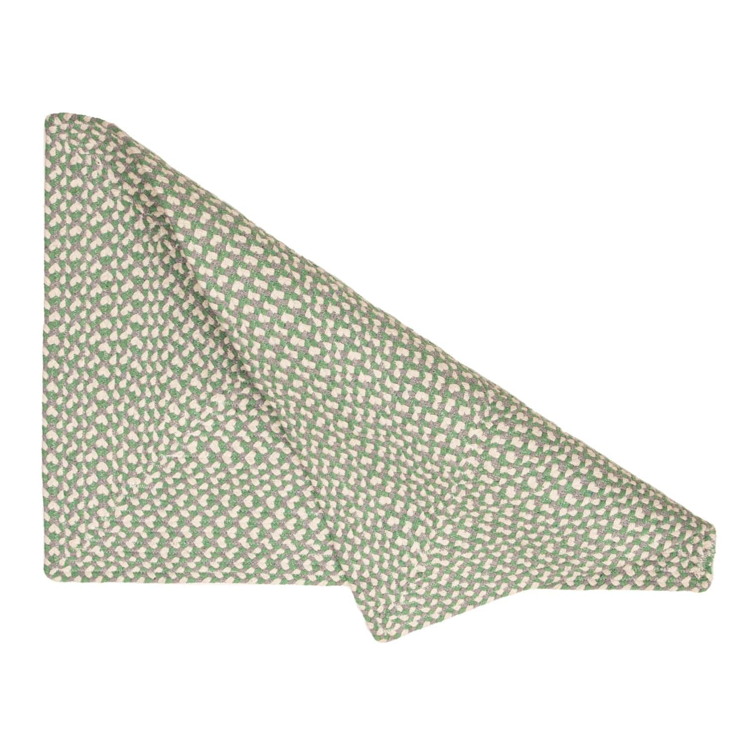 Green, White, Gray Tri-Color Soft Cotton Braided Rug