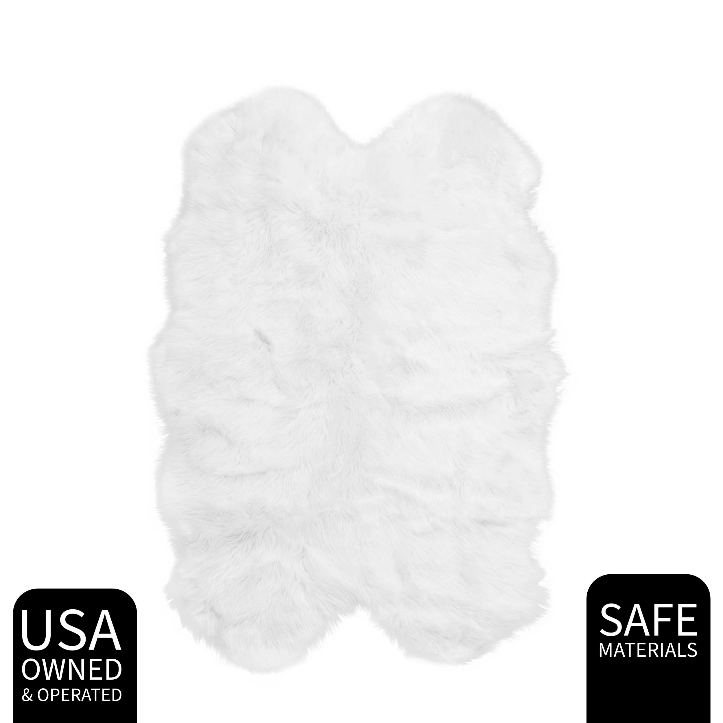 Ivory Serene Faux Fur Solid Fake Sheepskin Rug