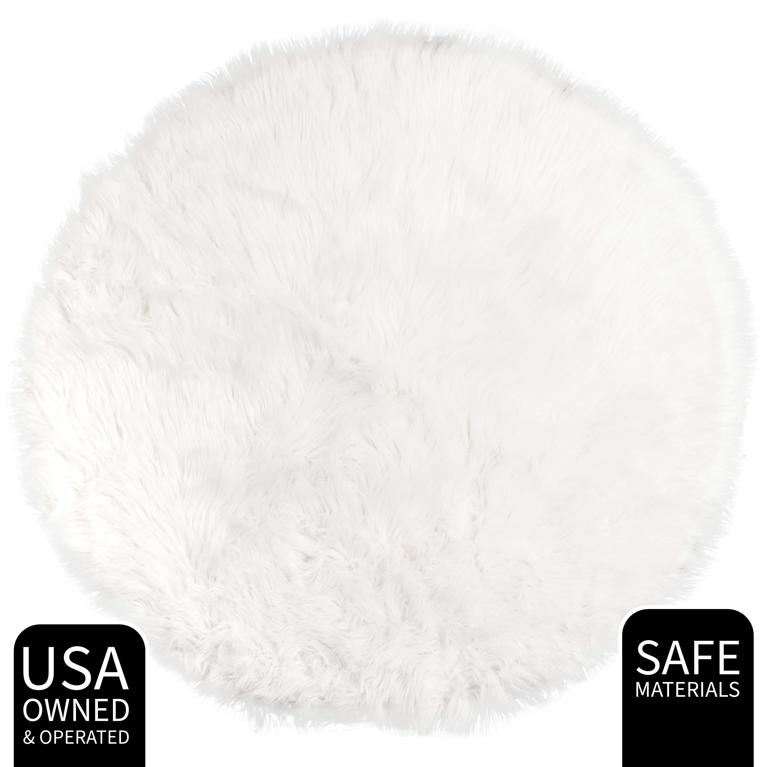Ivory Serene Faux Fur Solid Fake Sheepskin Rug