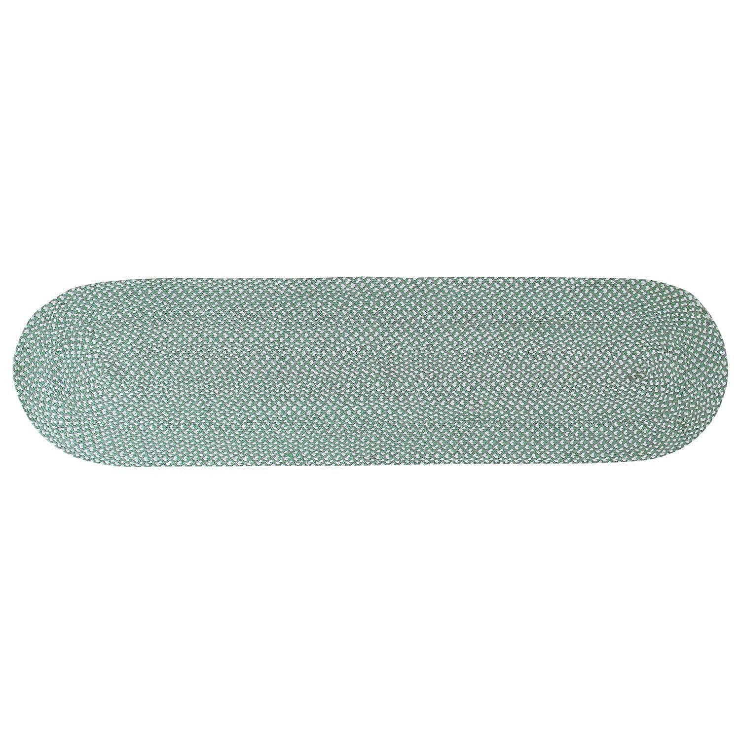 Green, White, Gray Tri-Color Soft Cotton Braided Rug