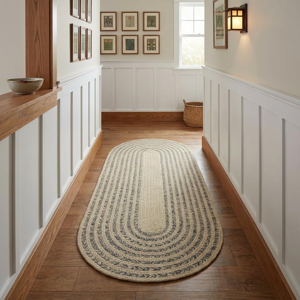 Raleigh Charcoal Cotton Braided Rug 2' X 4' #shape_Oval
