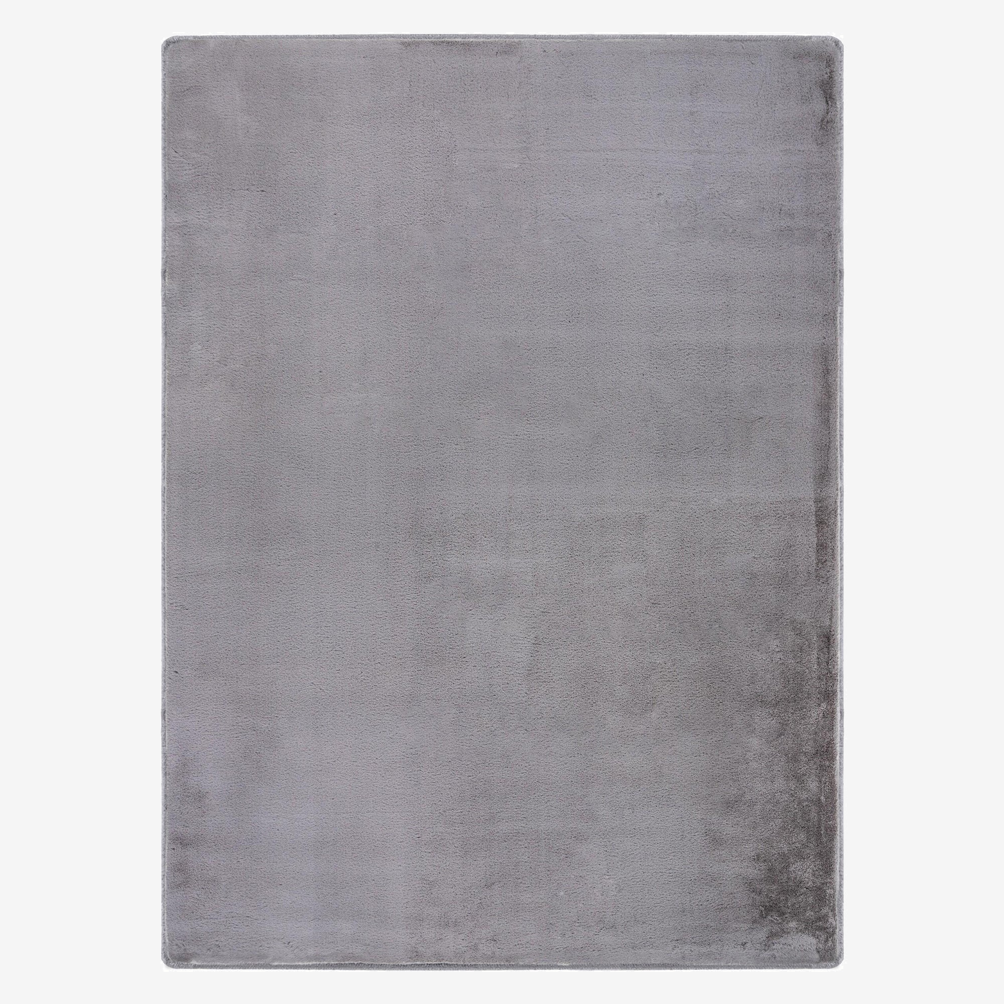Light Grey Plush Machine Washable Area Rug