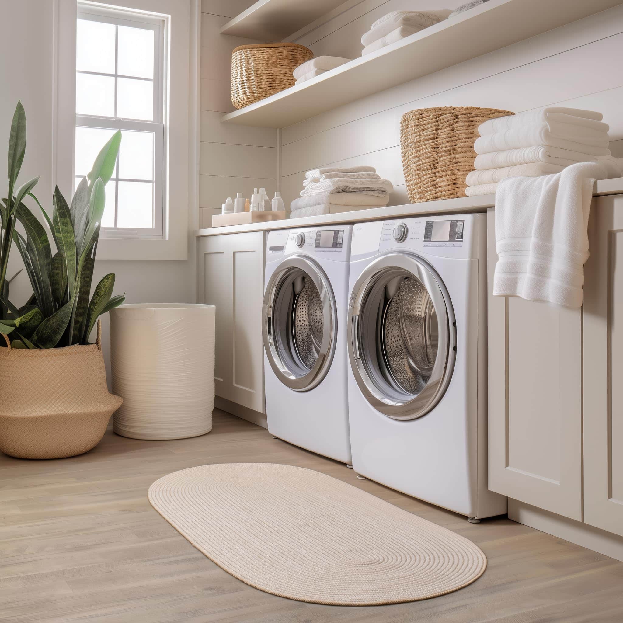 Beige, Brown Braided Rug - Reversible Solid Constrution - Indoor Outdoor & Kitchen Ready