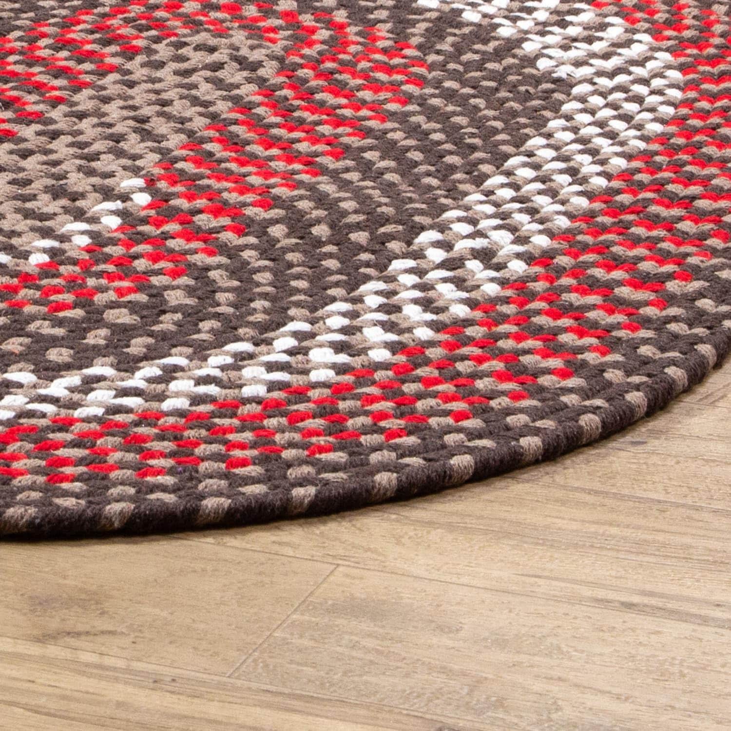 Brown Charming Braided Rug for Farmhouse Living Rooms and Bedroom