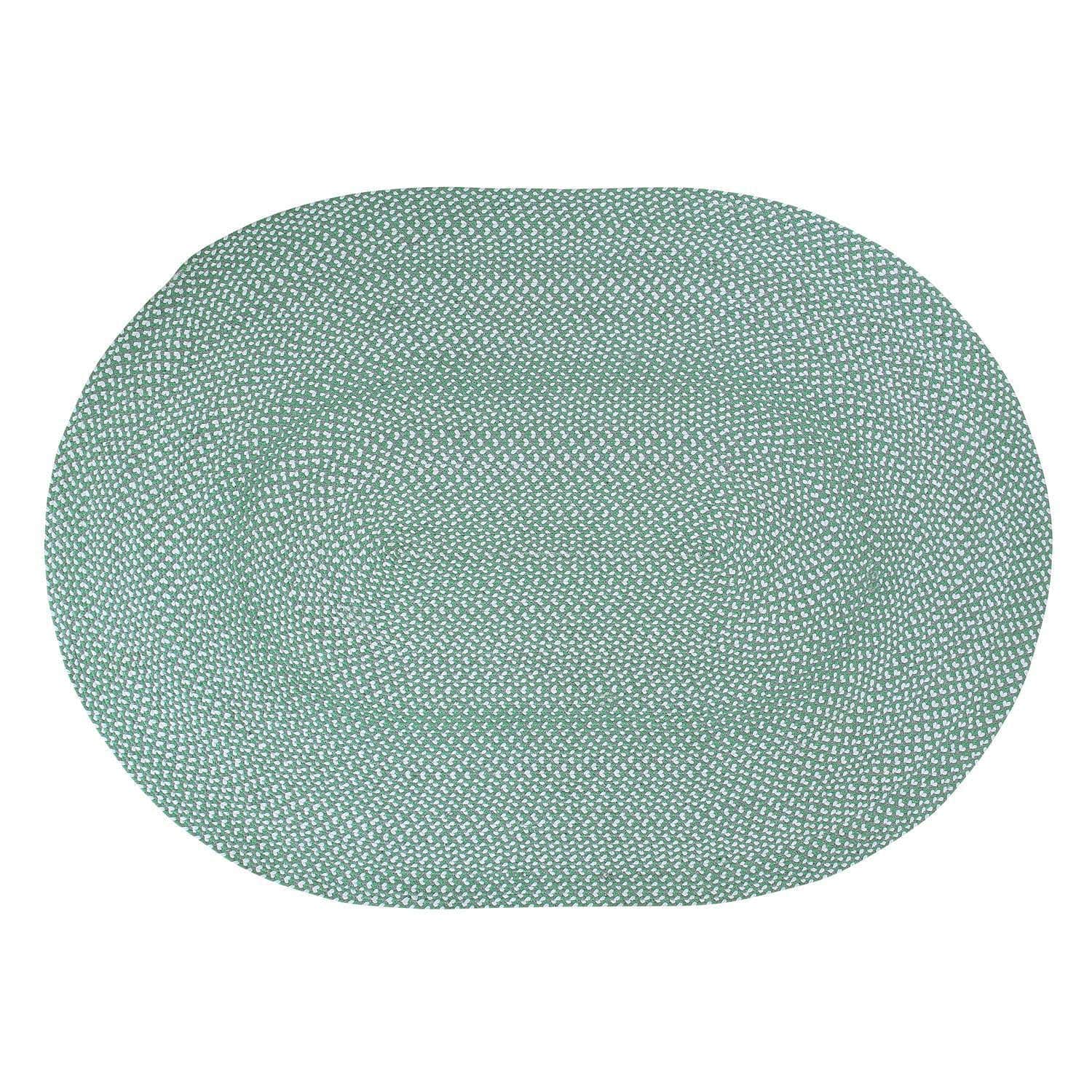 Green, White, Gray Tri-Color Soft Cotton Braided Rug