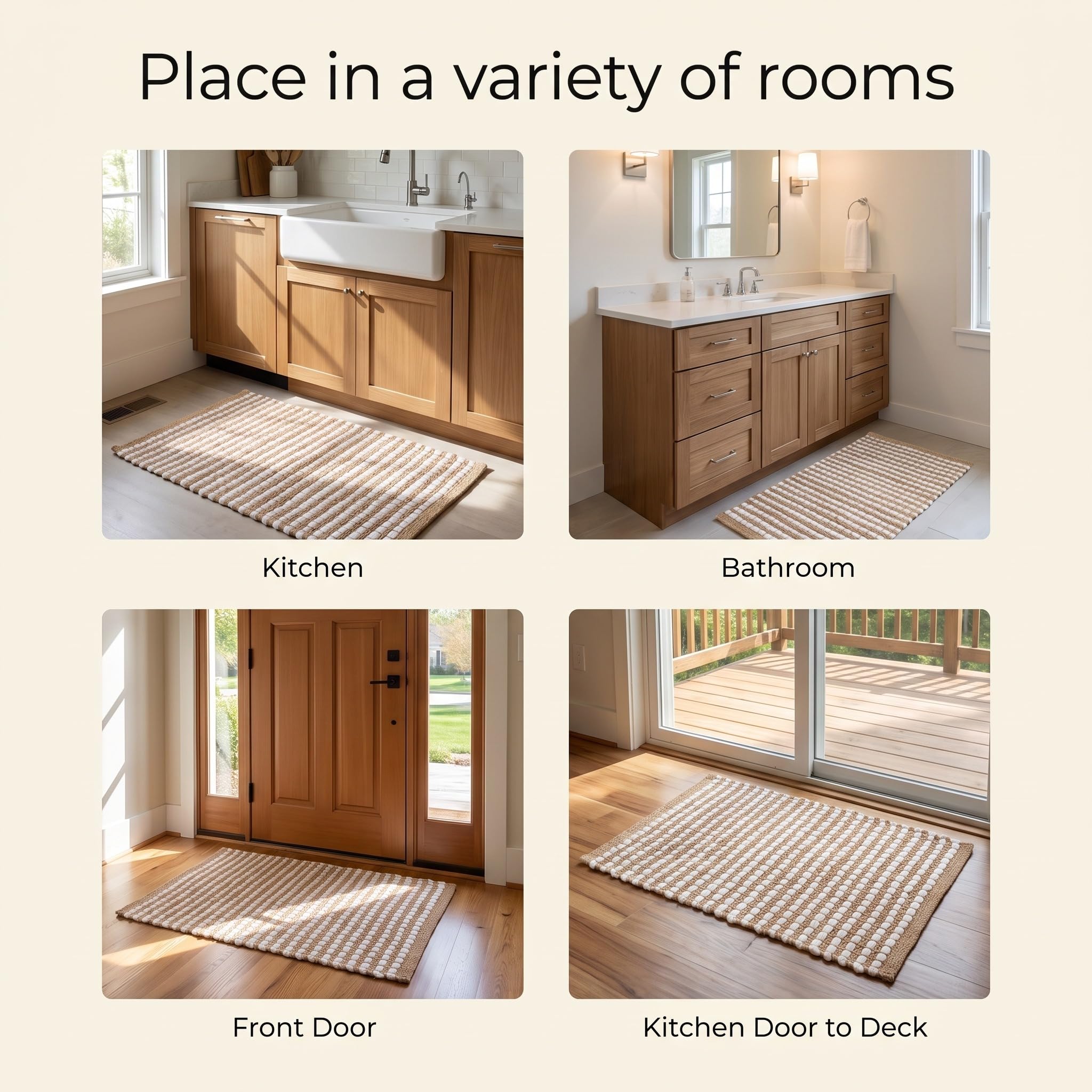 Natural Jute & Chindi Woven Rug - Terra JC02