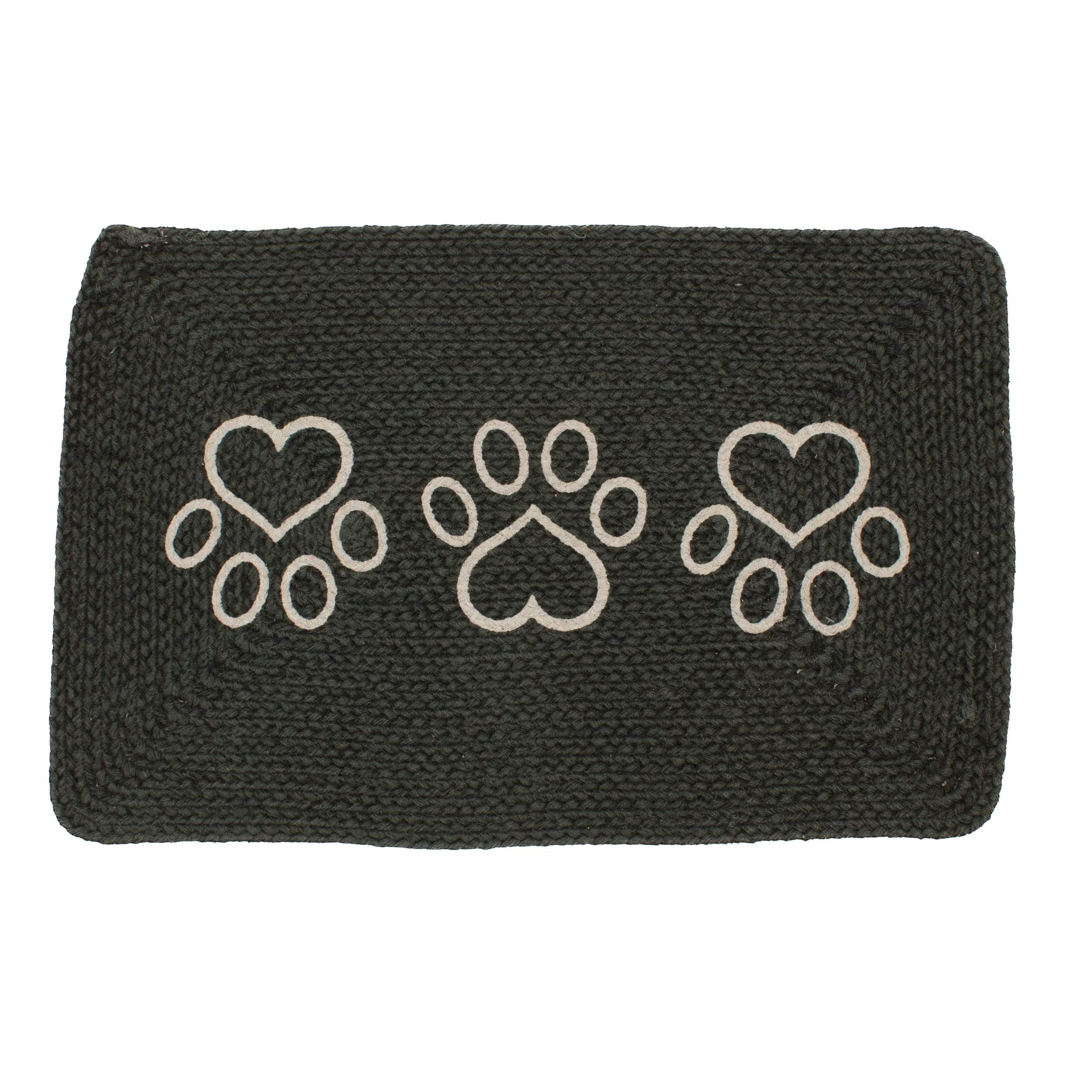 Charcoal Doggy Mat Small Food and Water Mat