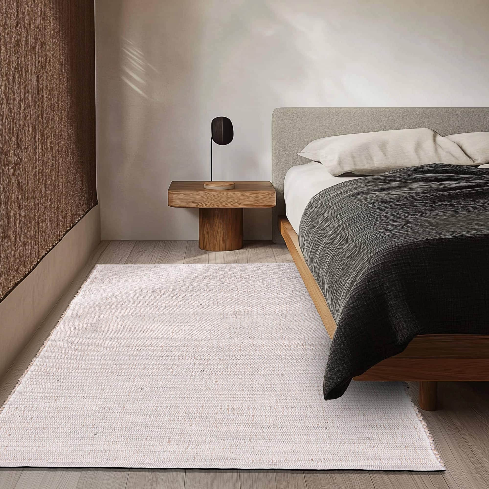 Natural Jute & Cotton Woven Rug - Simple Farmhouse Reversible Rug