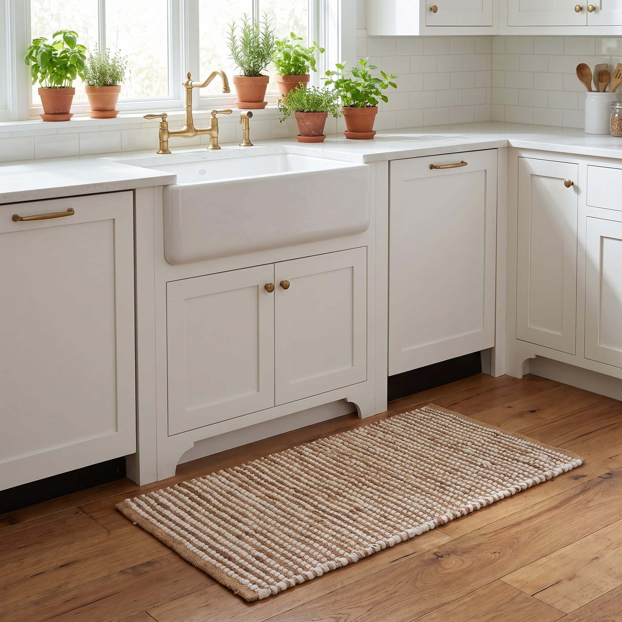 Natural Jute & Chindi Woven Rug - Terra JC02