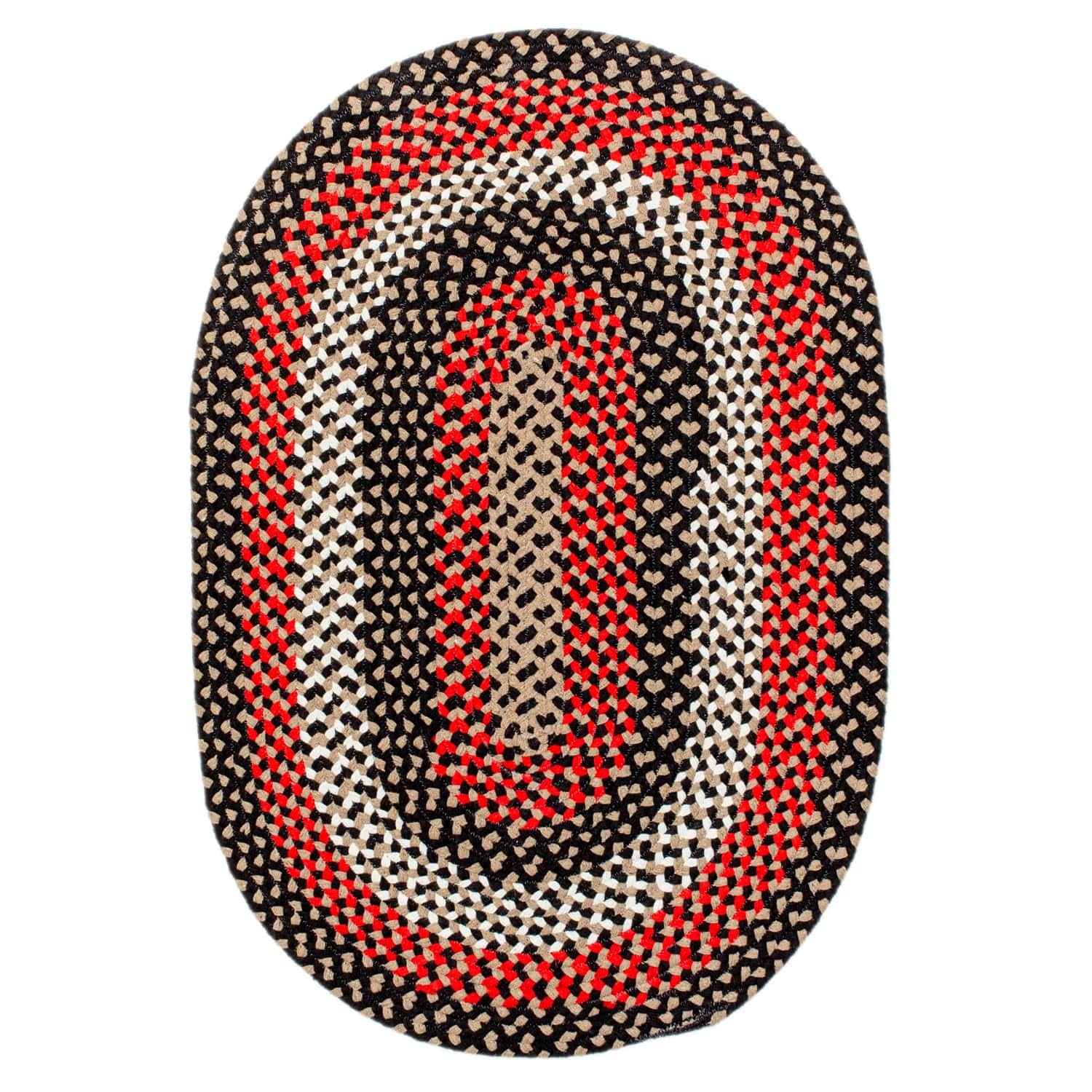 Black Charming Braided Rug for Farmhouse Living Rooms and Bedroom