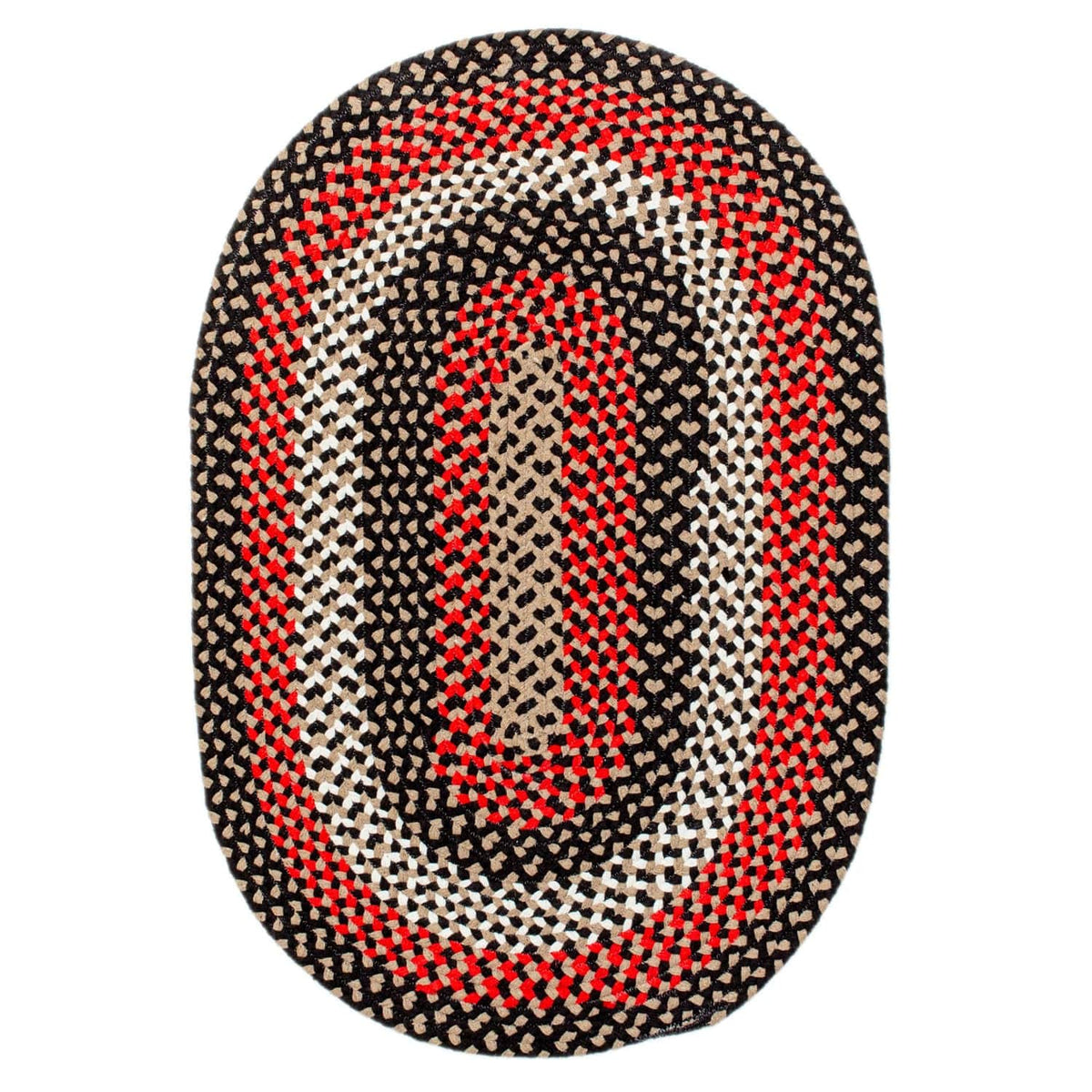 Black Plymouth Collection braided rug 7' x 9' Oval #size_7' x 9' Oval