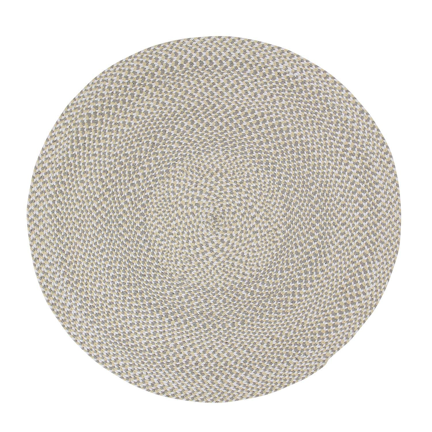 Yellow, White, Gray Tri-Color Soft Cotton Braided Rug