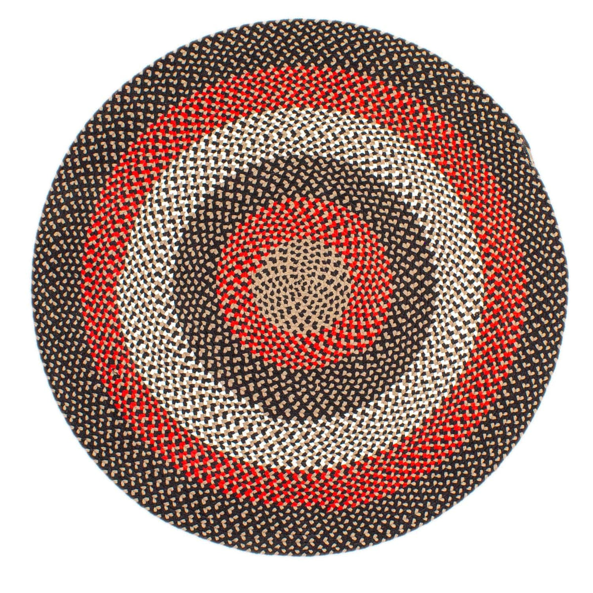 Black Plymouth Collection braided rug 6' Round #size_6' Round