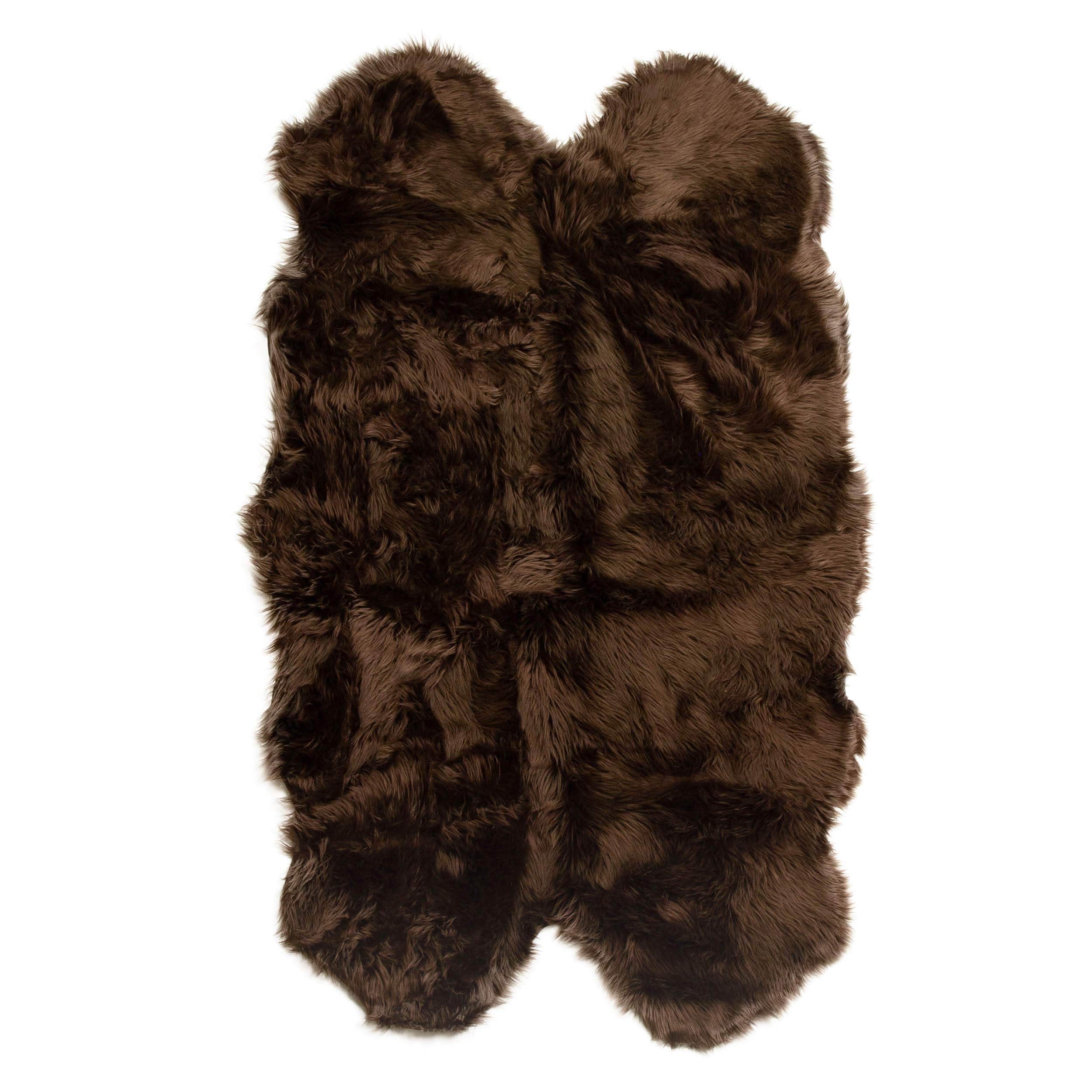 Dark Brown Serene Faux Fur Solid Fake Sheepskin Rug