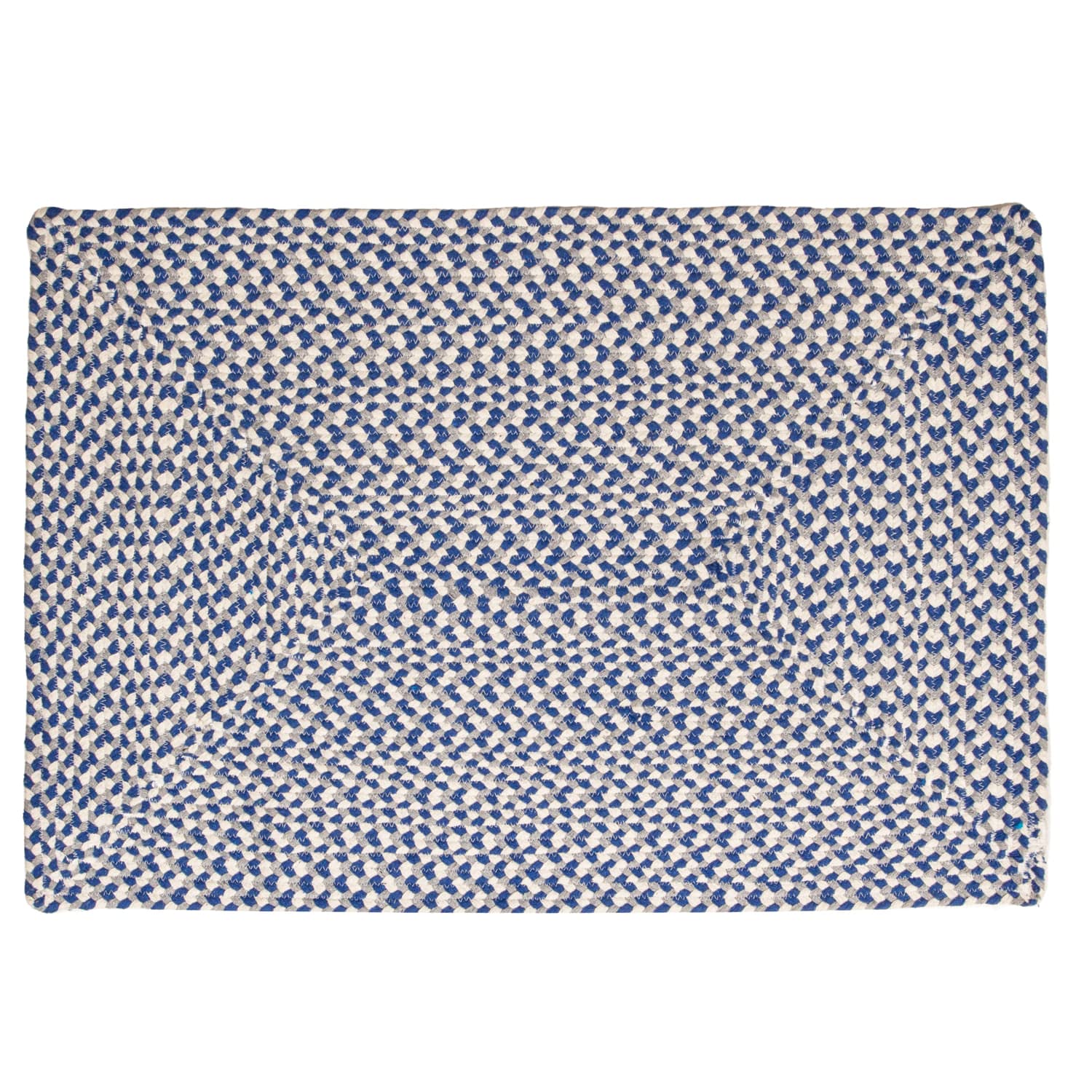 Blue, White, Gray Tri-Color Soft Cotton Braided Rug