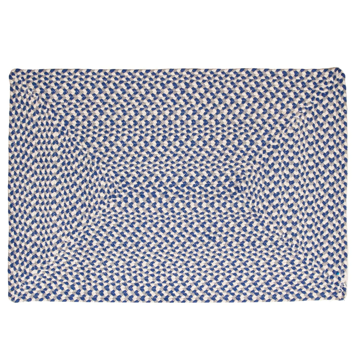 Blue, White, Gray Tri-Color Soft Cotton Braided Rug